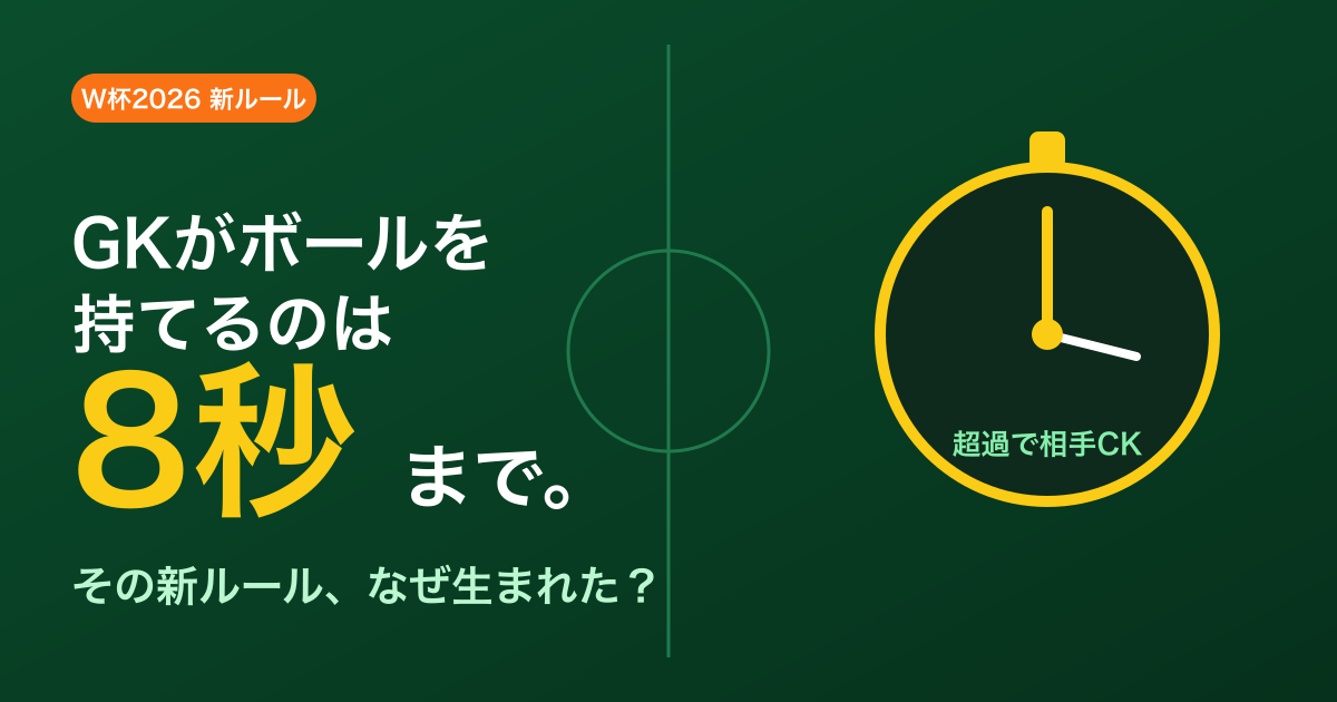 W杯2026の新ルール、なぜ生まれた? GK8秒・5秒カウント・ボディカメラを「理由」から解説