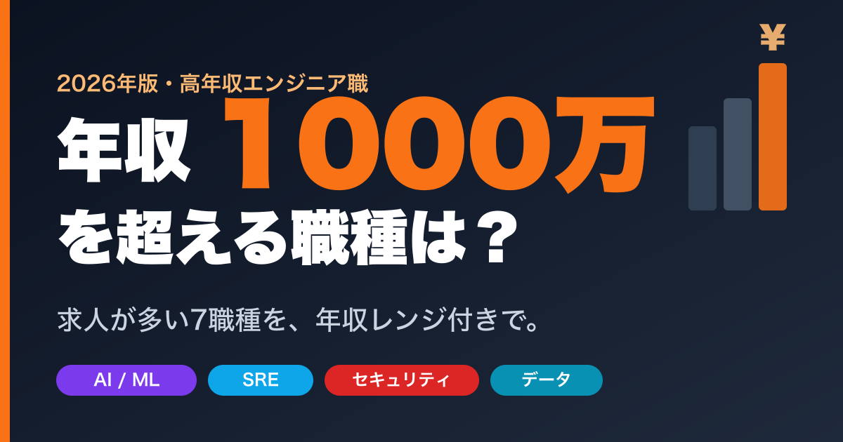 【2026年版】高年収エンジニア職ランキング|年収1000万円超の求人が多い職種と必要スキル